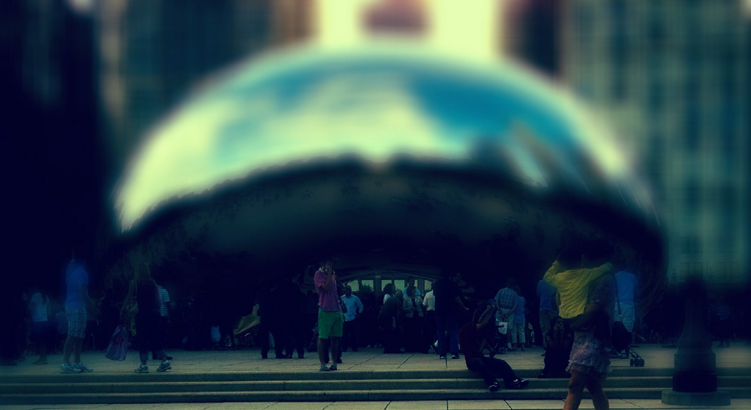 filtered photo of the chicago silver bean